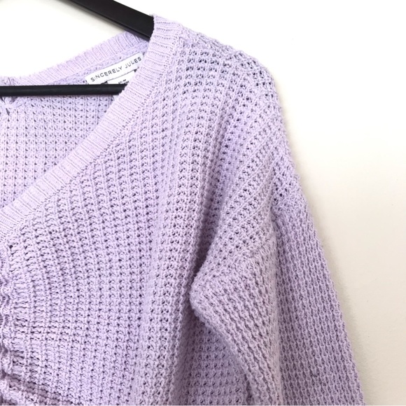 Sincerely Jules Light Purple Cropped Knit Sweater - Picture 2 of 9